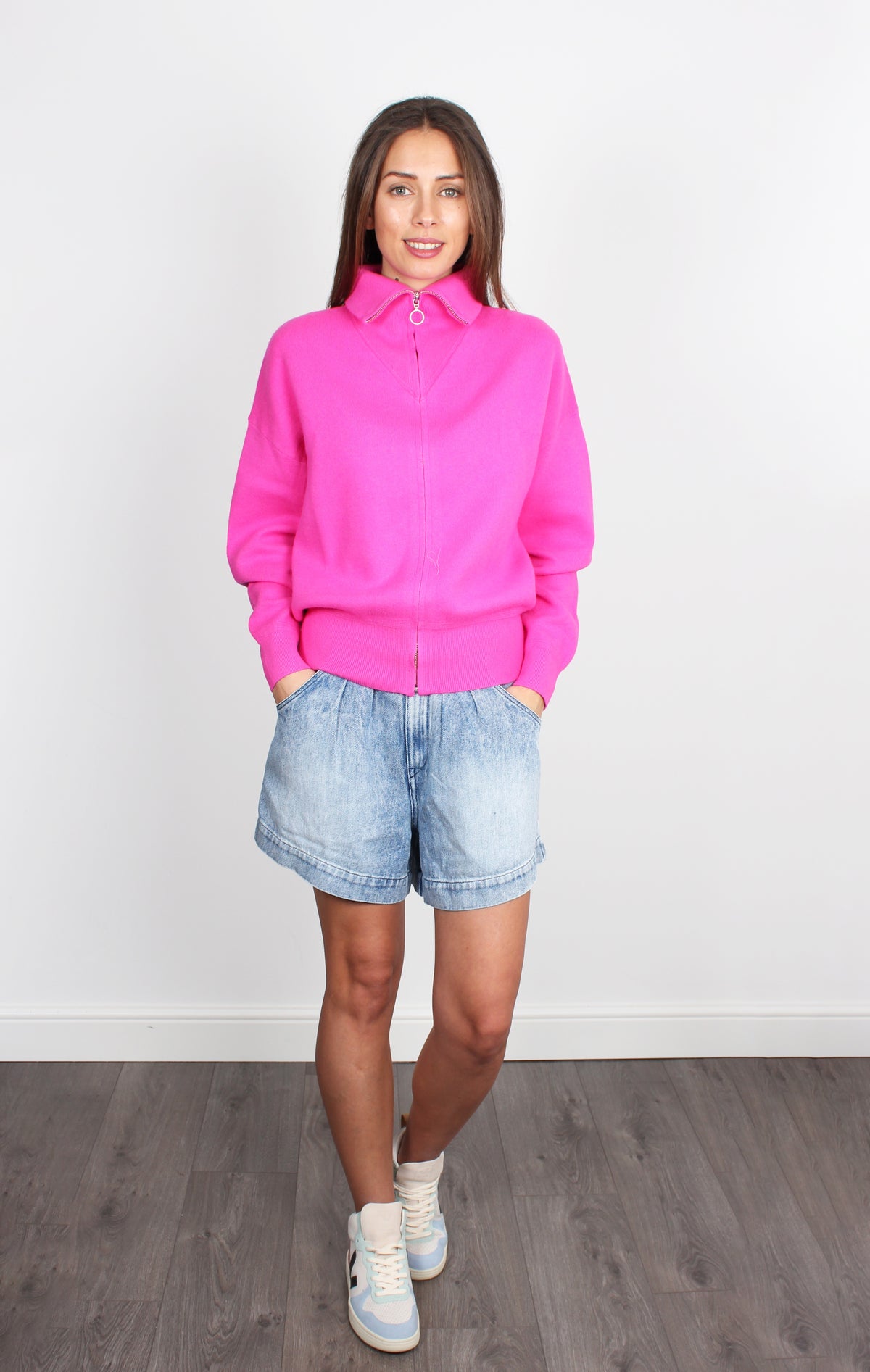 Isabel Marant Étoile Axelle neon-pink cardigan