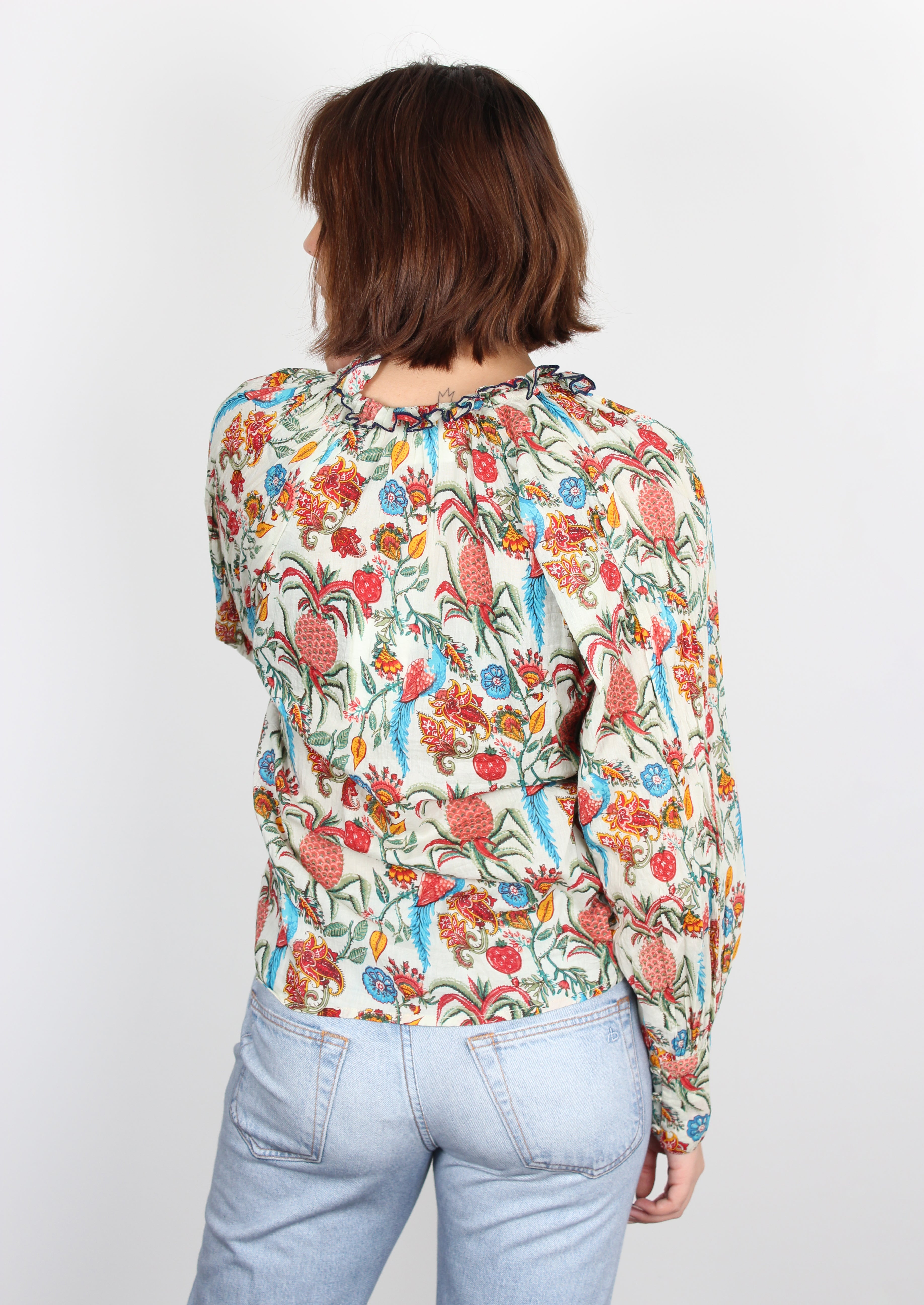 Leon & Harper Caris ananas printed cotton shirt