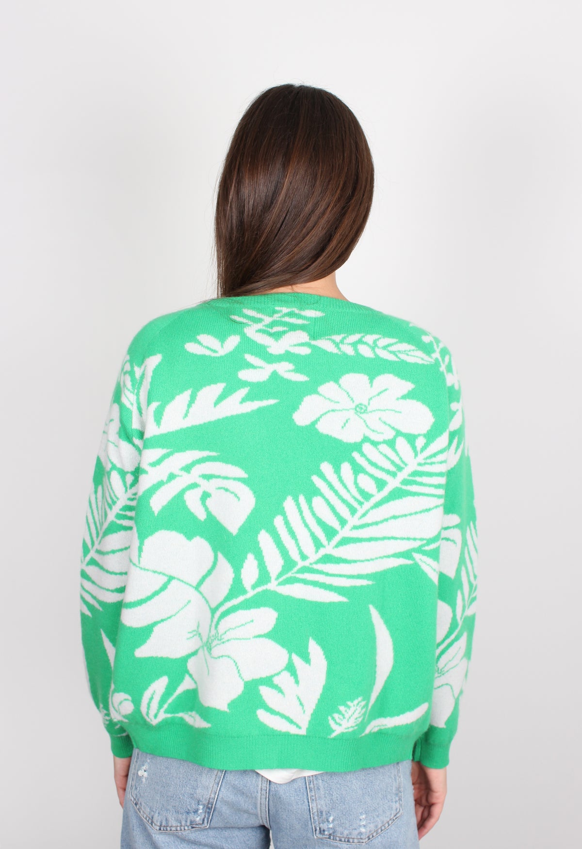 Jumper 1234 Hawaiian bright-green cashmere cardigan