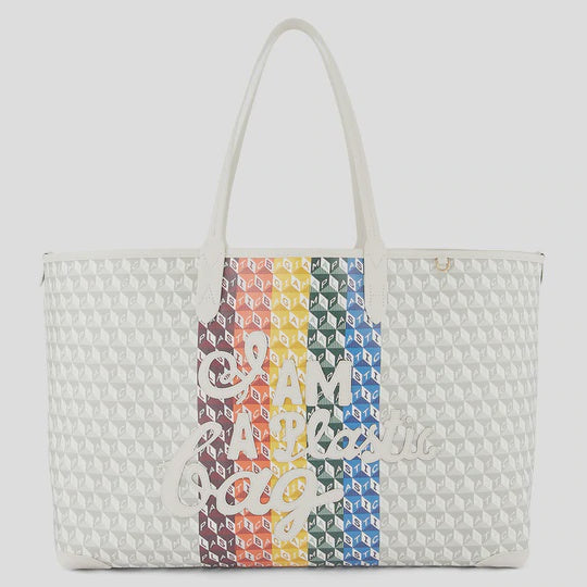 Buy Anya Hindmarch I Am A Motif Rainbow Tote Plastic Bag, White Color  Women