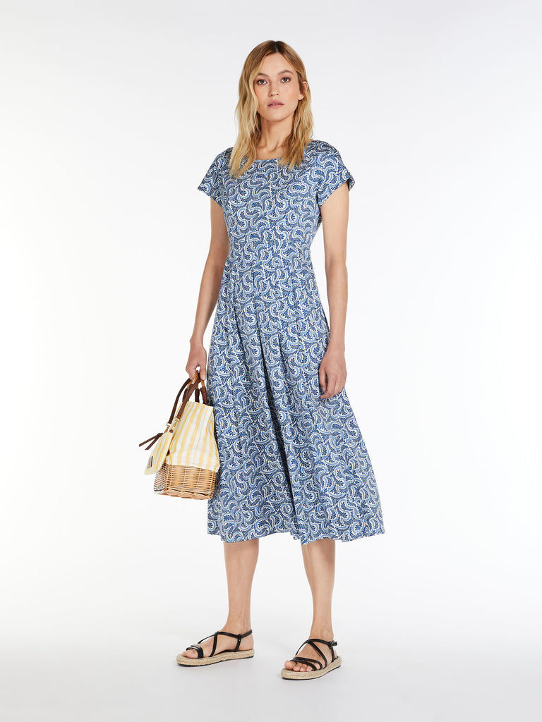 MM Viaggio Printed Dress in Light Blue – shopatanna