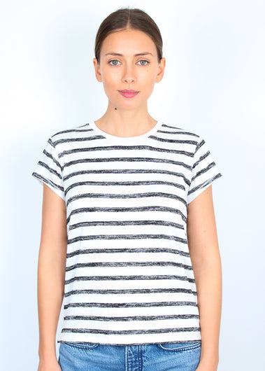 Rag & Bone The Knit Stripe Tee in Grey