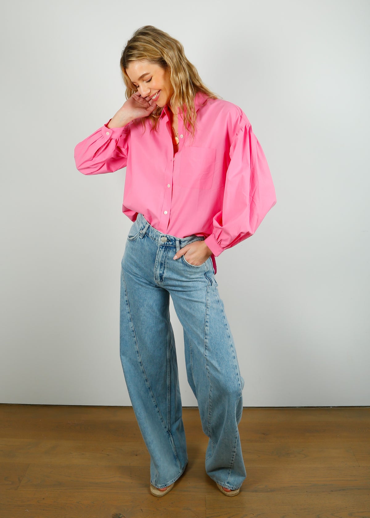 RAILS Janae Shirt in Hot Pink