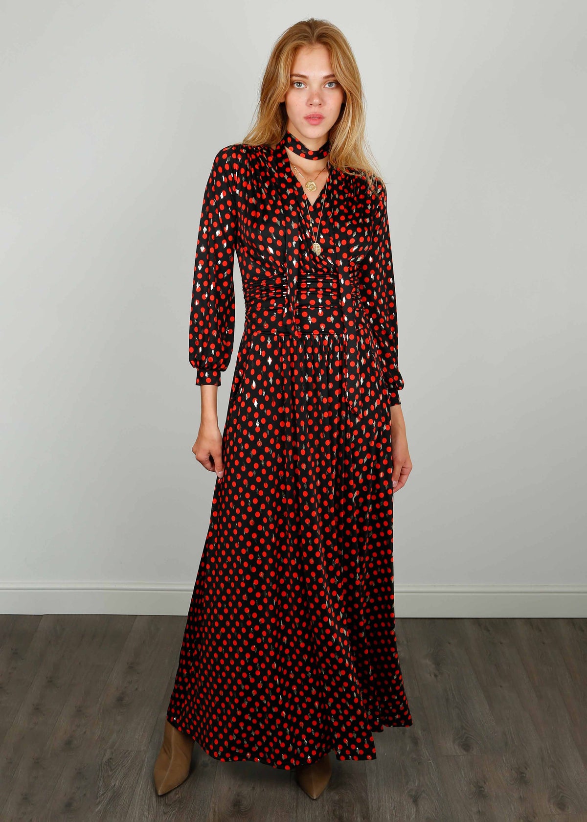 ONJENU Sharon Maxi in Evening Dot Orange